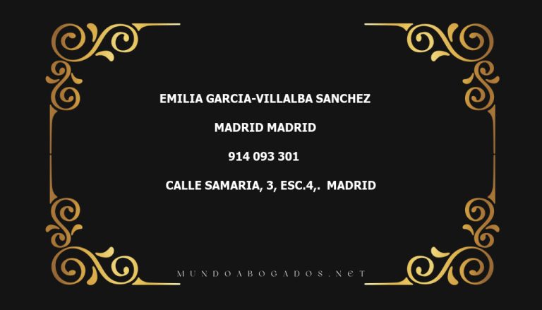 abogado Emilia Garcia-Villalba Sanchez en la localidad de Madrid