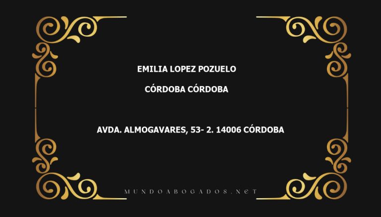 abogado Emilia Lopez Pozuelo en la localidad de Córdoba