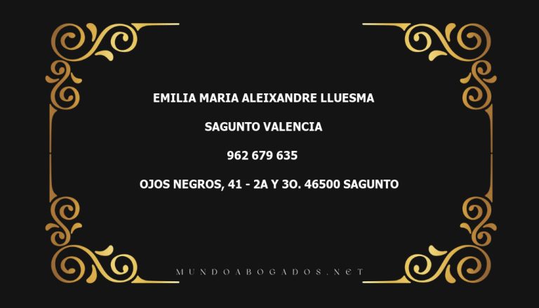 abogado Emilia Maria Aleixandre Lluesma en la localidad de Sagunto