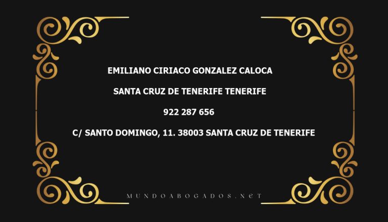 abogado Emiliano Ciriaco Gonzalez Caloca en la localidad de Santa Cruz de Tenerife