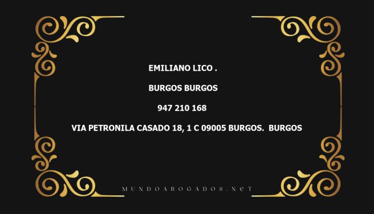 abogado Emiliano Lico . en la localidad de Burgos