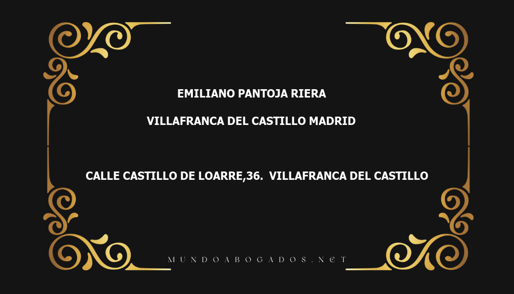 abogado Emiliano Pantoja Riera en la localidad de Villafranca del Castillo