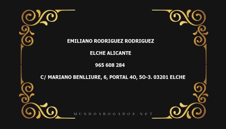 abogado Emiliano Rodriguez Rodriguez en la localidad de Elche