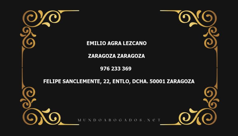 abogado Emilio Agra Lezcano en la localidad de Zaragoza