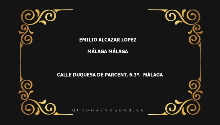 abogado Emilio Alcazar Lopez en la localidad de Málaga