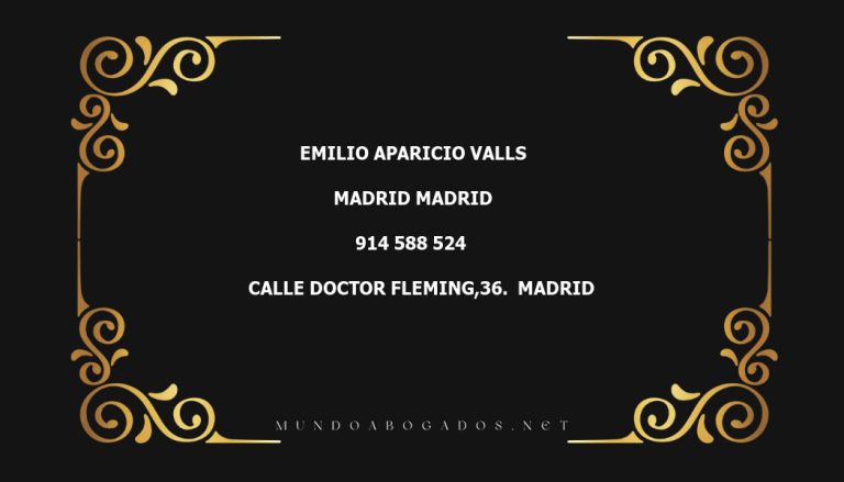 abogado Emilio Aparicio Valls en la localidad de Madrid