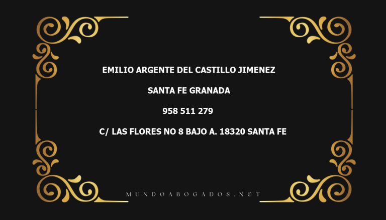 abogado Emilio Argente Del Castillo Jimenez en la localidad de Santa Fe