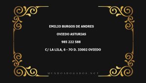 abogado Emilio Burgos De Andres en la localidad de Oviedo