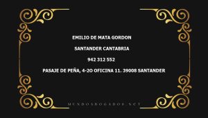 abogado Emilio De Mata Gordon en la localidad de Santander