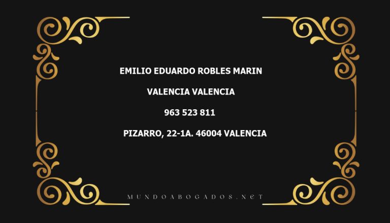 abogado Emilio Eduardo Robles Marin en la localidad de Valencia