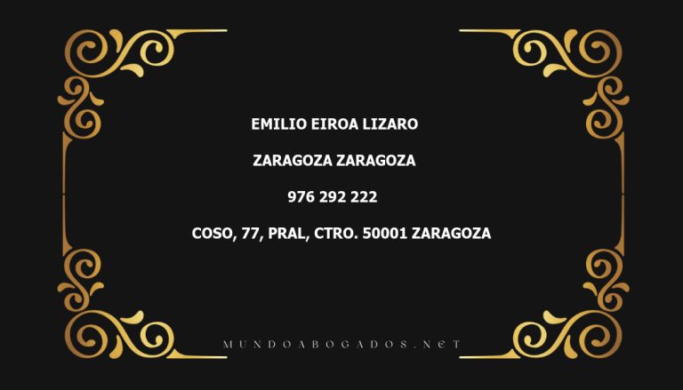 abogado Emilio Eiroa Lizaro en la localidad de Zaragoza