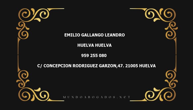 abogado Emilio Gallango Leandro en la localidad de Huelva