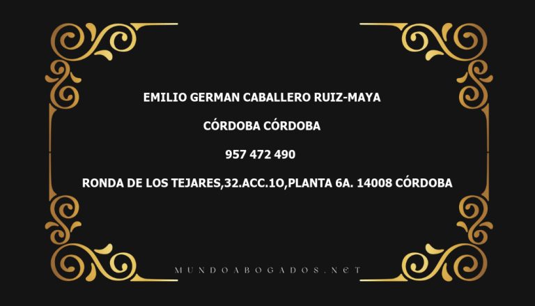 abogado Emilio German Caballero Ruiz-Maya en la localidad de Córdoba