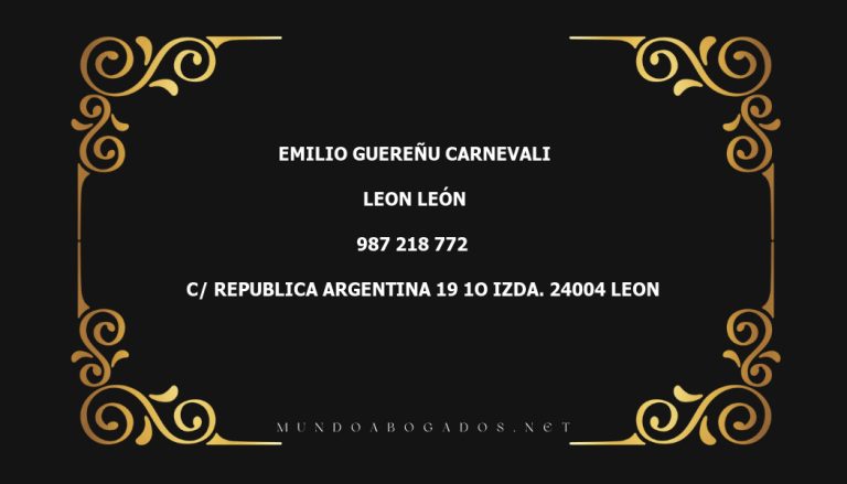 abogado Emilio Guereñu Carnevali en la localidad de Leon