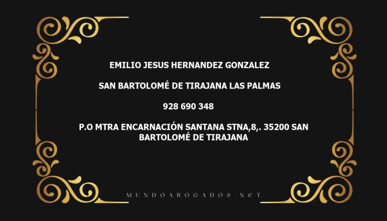 abogado Emilio Jesus Hernandez Gonzalez en la localidad de San Bartolomé de Tirajana