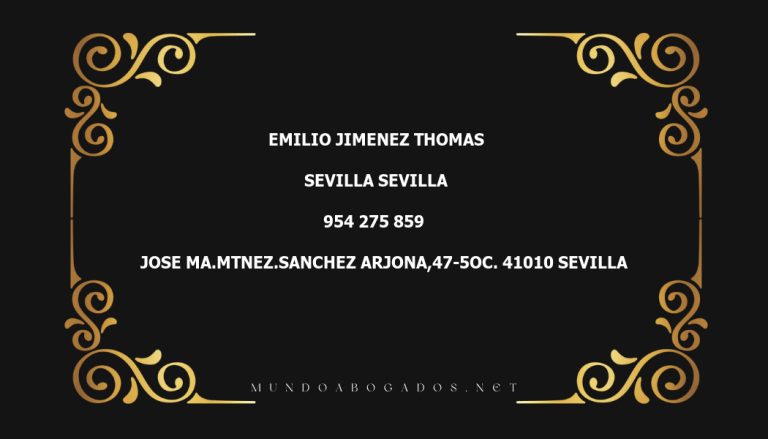 abogado Emilio Jimenez Thomas en la localidad de Sevilla