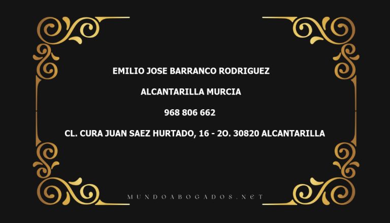 abogado Emilio Jose Barranco Rodriguez en la localidad de Alcantarilla