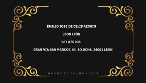 abogado Emilio Jose De Celis Azorin en la localidad de Leon