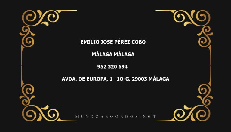 abogado Emilio Jose Pérez Cobo en la localidad de Málaga