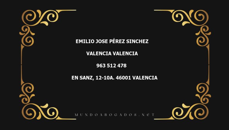 abogado Emilio Jose Pérez Sinchez en la localidad de Valencia