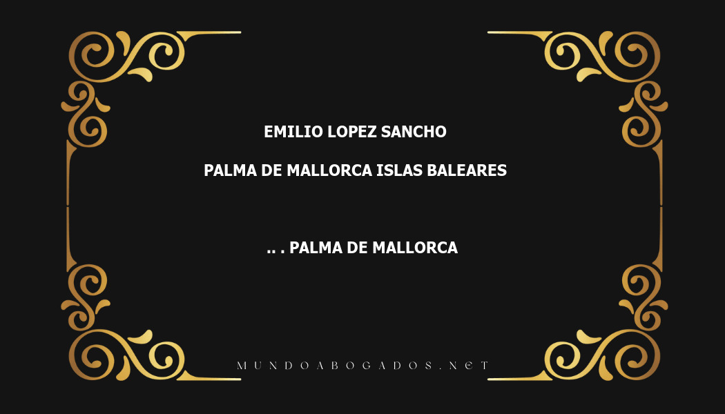 abogado Emilio Lopez Sancho en la localidad de Palma de Mallorca