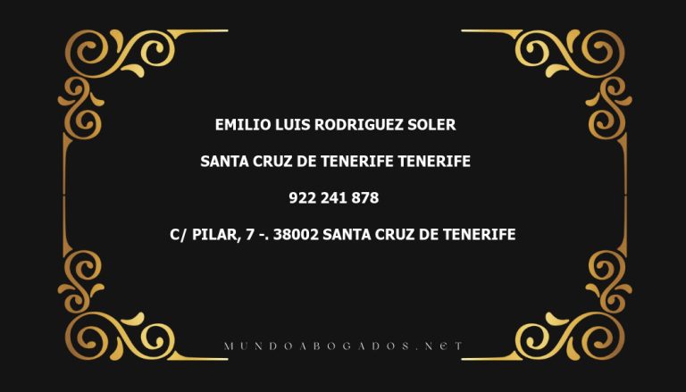 abogado Emilio Luis Rodriguez Soler en la localidad de Santa Cruz de Tenerife