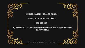 abogado Emilio Martin Hidalgo Rodil en la localidad de Jerez de la Frontera