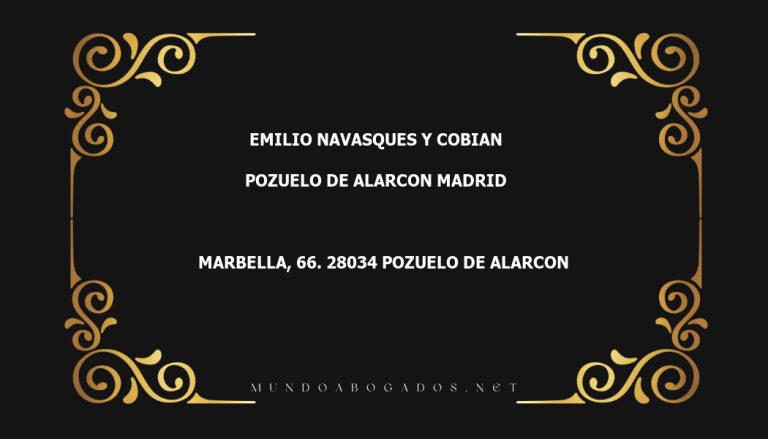 abogado Emilio Navasques Y Cobian en la localidad de Pozuelo de Alarcon