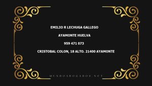 abogado Emilio R Lechuga Gallego en la localidad de Ayamonte