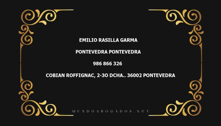 abogado Emilio Rasilla Garma en la localidad de Pontevedra