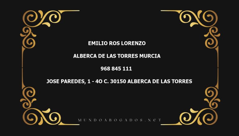 abogado Emilio Ros Lorenzo en la localidad de Alberca de Las Torres