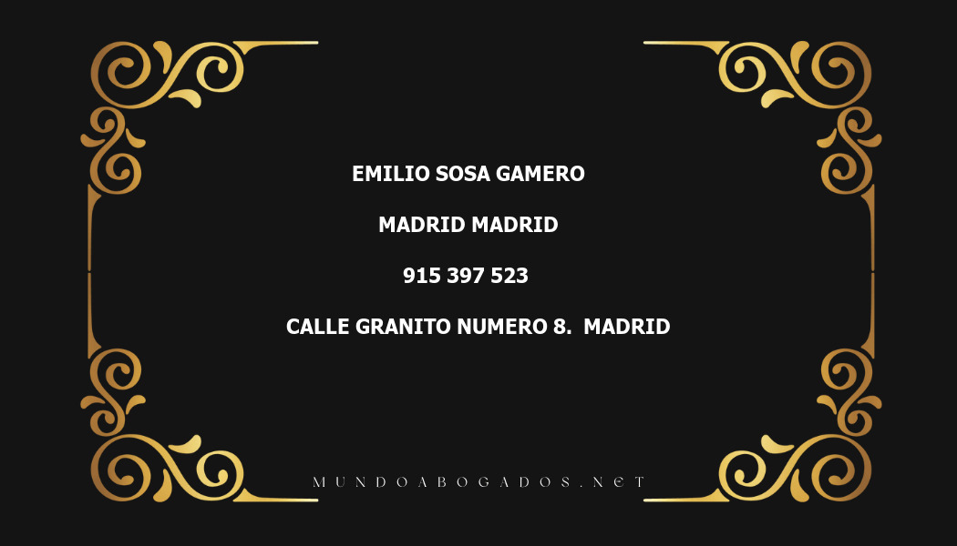 abogado Emilio Sosa Gamero en la localidad de Madrid