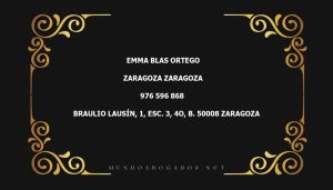 abogado Emma Blas Ortego en la localidad de Zaragoza