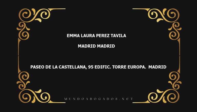 abogado Emma Laura Perez Tavila en la localidad de Madrid