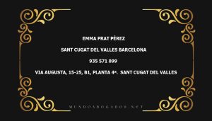 abogado Emma Prat Pérez en la localidad de Sant Cugat del Valles