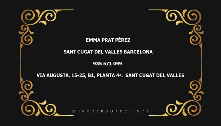 abogado Emma Prat Pérez en la localidad de Sant Cugat del Valles