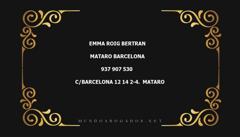 abogado Emma Roig Bertran en la localidad de Mataro