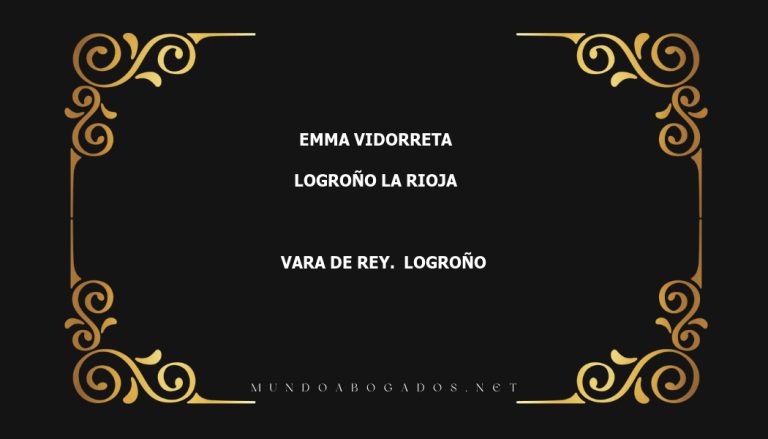 abogado Emma Vidorreta en la localidad de Logroño