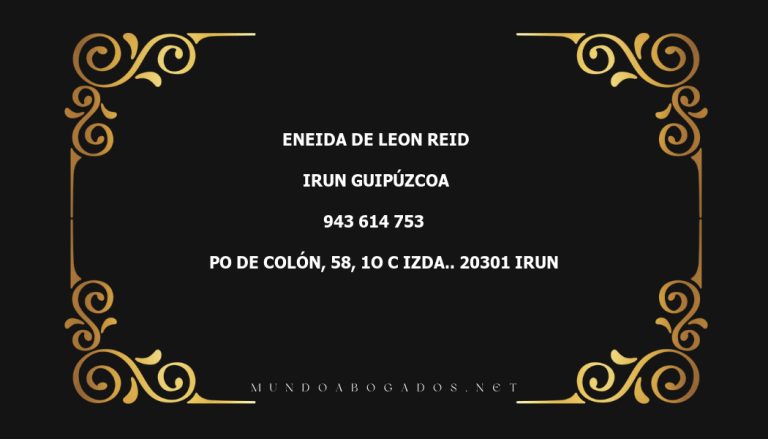 abogado Eneida De Leon Reid en la localidad de Irun