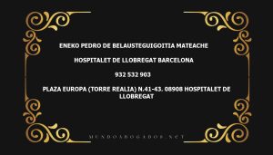 abogado Eneko Pedro De Belausteguigoitia Mateache en la localidad de Hospitalet de Llobregat