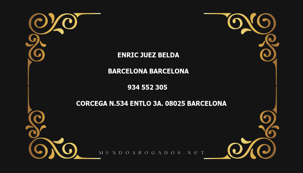 abogado Enric Juez Belda en la localidad de Barcelona