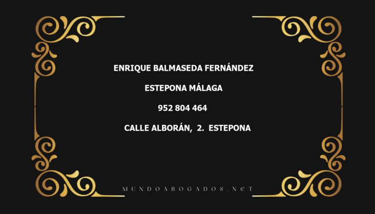 abogado Enrique Balmaseda Fernández en la localidad de Estepona