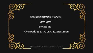 abogado Enrique C Fidalgo Trapote en la localidad de Leon