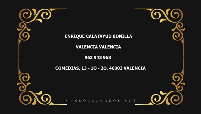 abogado Enrique Calatayud Bonilla en la localidad de Valencia