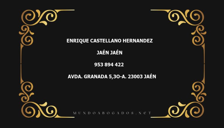 abogado Enrique Castellano Hernandez en la localidad de Jaén