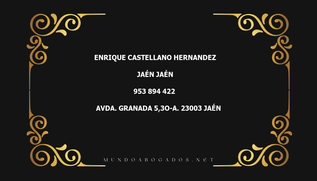 abogado Enrique Castellano Hernandez en la localidad de Jaén