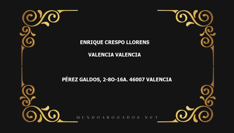 abogado Enrique Crespo Llorens en la localidad de Valencia