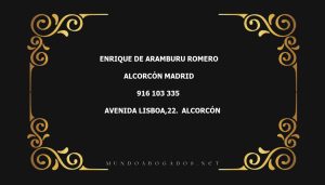 abogado Enrique De Aramburu Romero en la localidad de Alcorcón