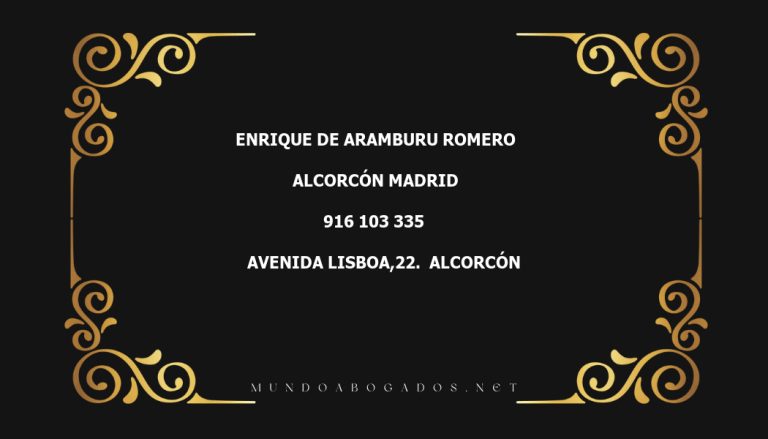 abogado Enrique De Aramburu Romero en la localidad de Alcorcón