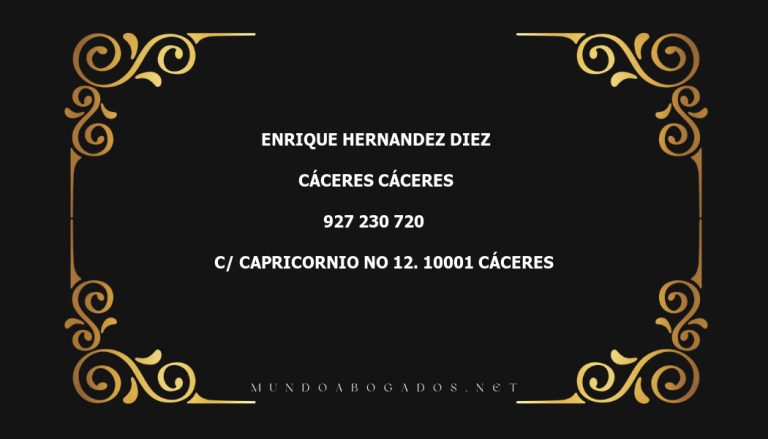 abogado Enrique Hernandez Diez en la localidad de Cáceres